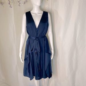 Navy Satin Dress